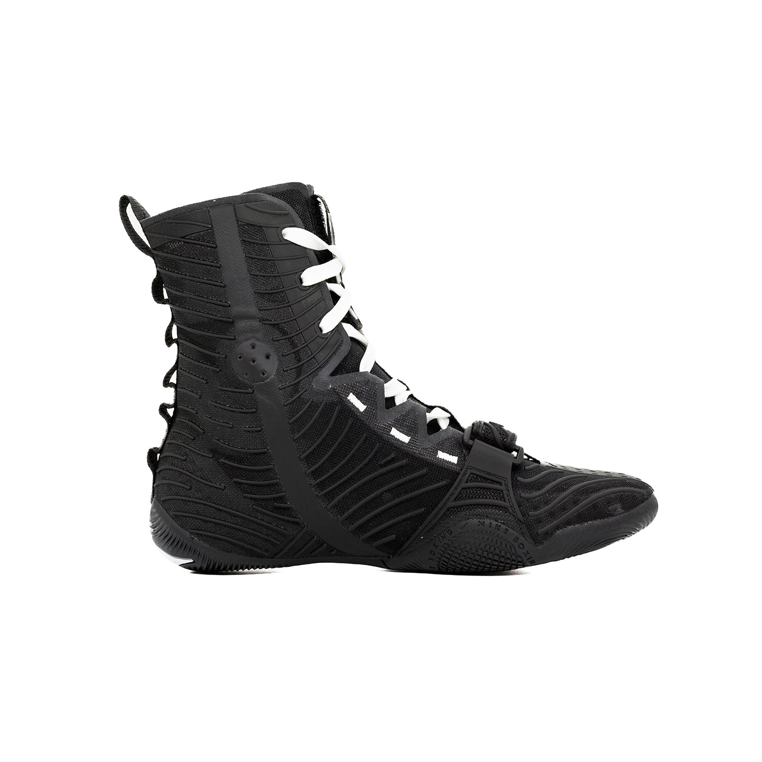 lateral side view of Nike HyperKO 3 Black boxing shoes