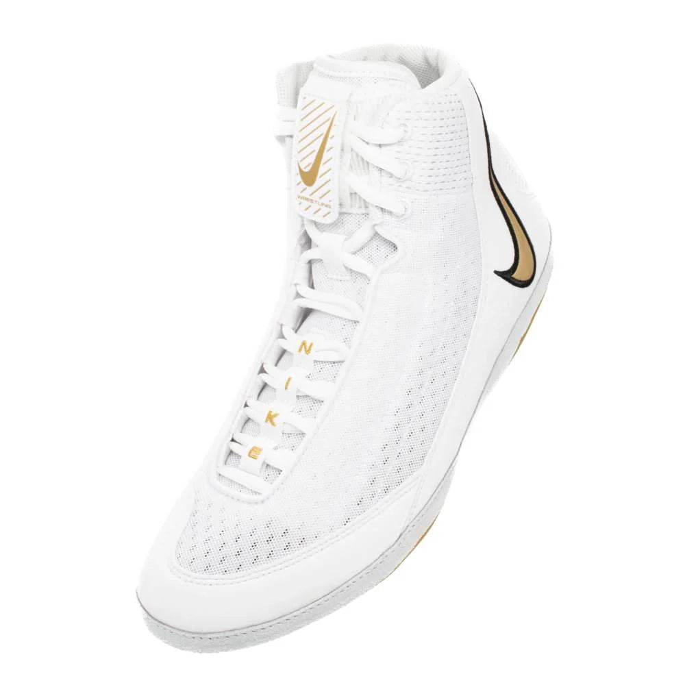 Nike Inflict 4 Wrestling Boots worn by athlete during match warm-up.