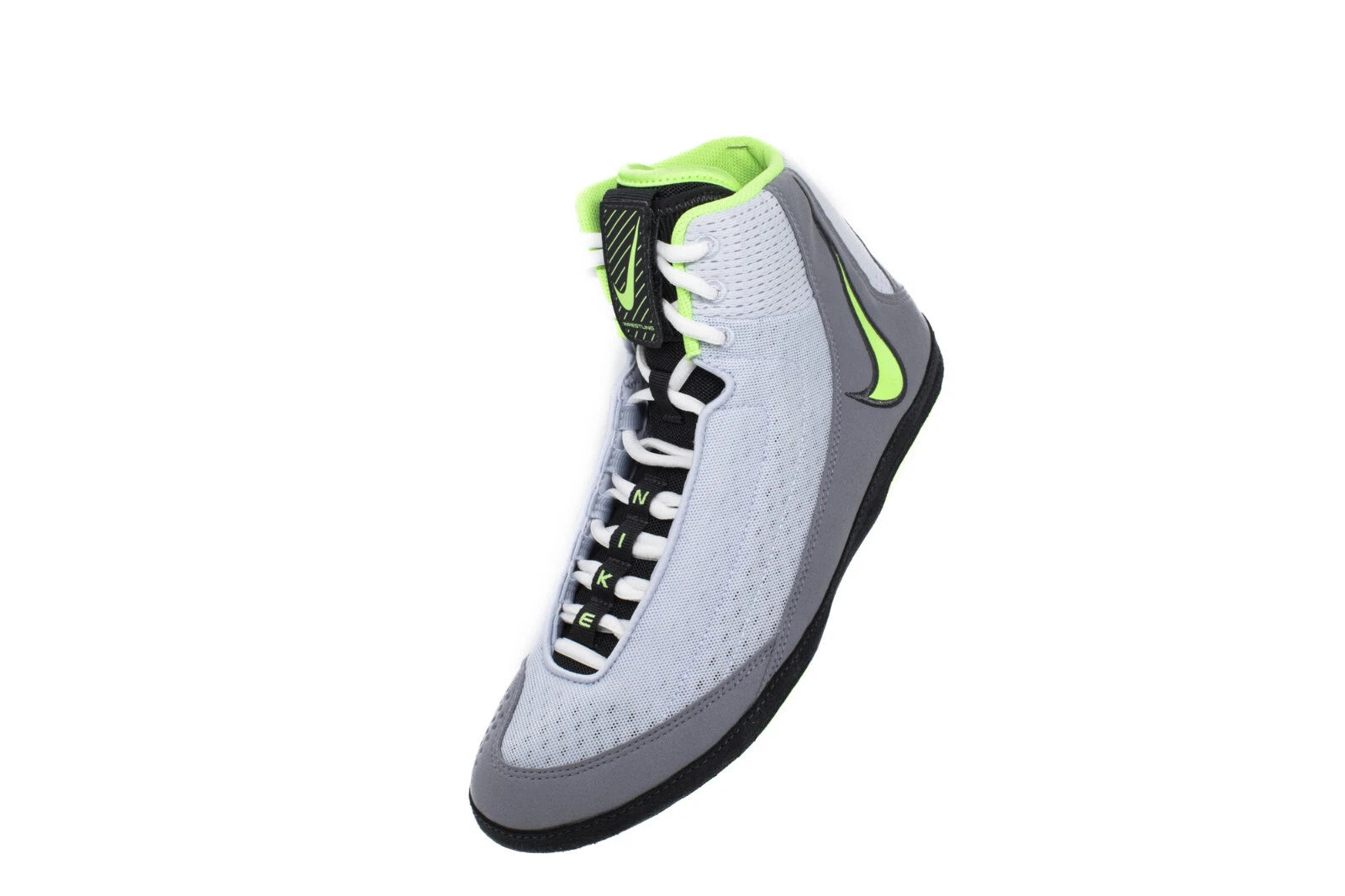 Gum rubber outsole of Nike Inflict 4 wrestling shoes showing traction pattern