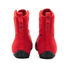 Rear heel of Nike Machomai 3 Red Black boxing shoes displaying reinforced ankle support for stability.