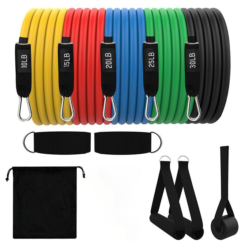 Portable resistance band kit with handles, door anchor and carry bag