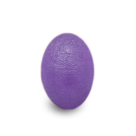 Purple oval grip strength ball silicone texture