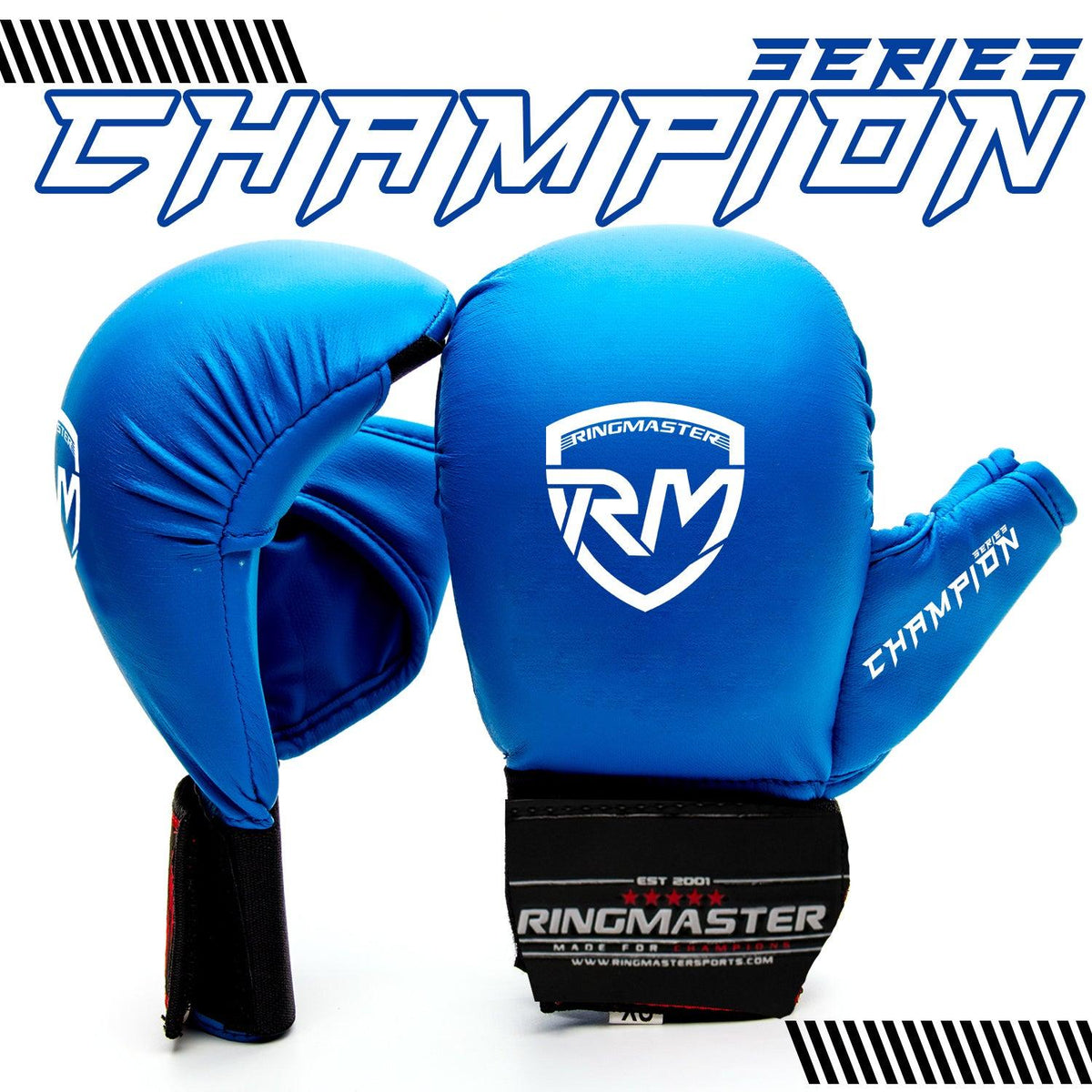 Blue RingMaster Sports synthetic leather Karate gloves