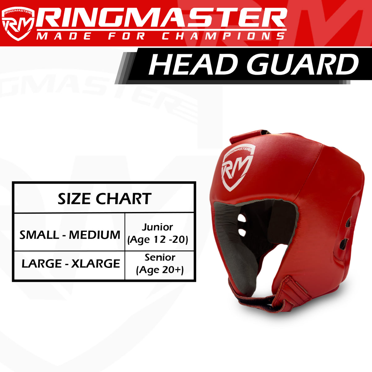 RingMaster Sports Champion Series red boxing head guard