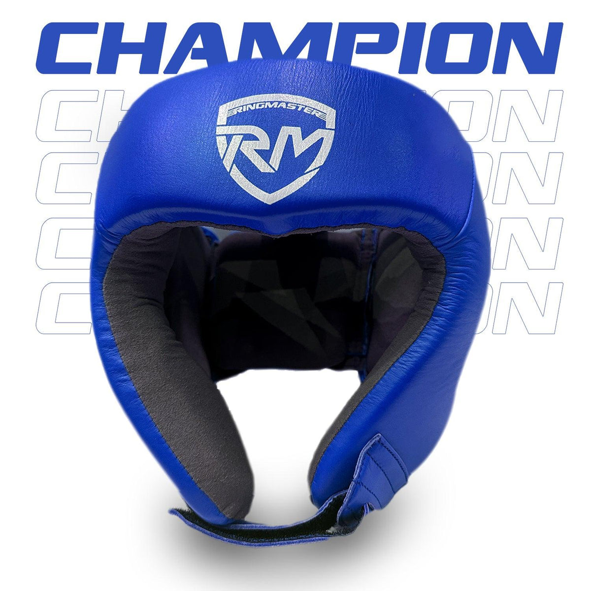 Blue RingMaster Sports genuine leather boxing headgear