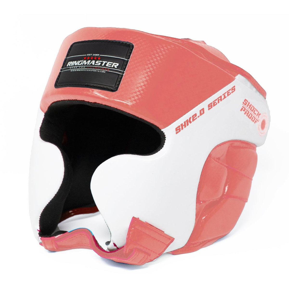RingMaster Sports kids boxing head guard in pink and white