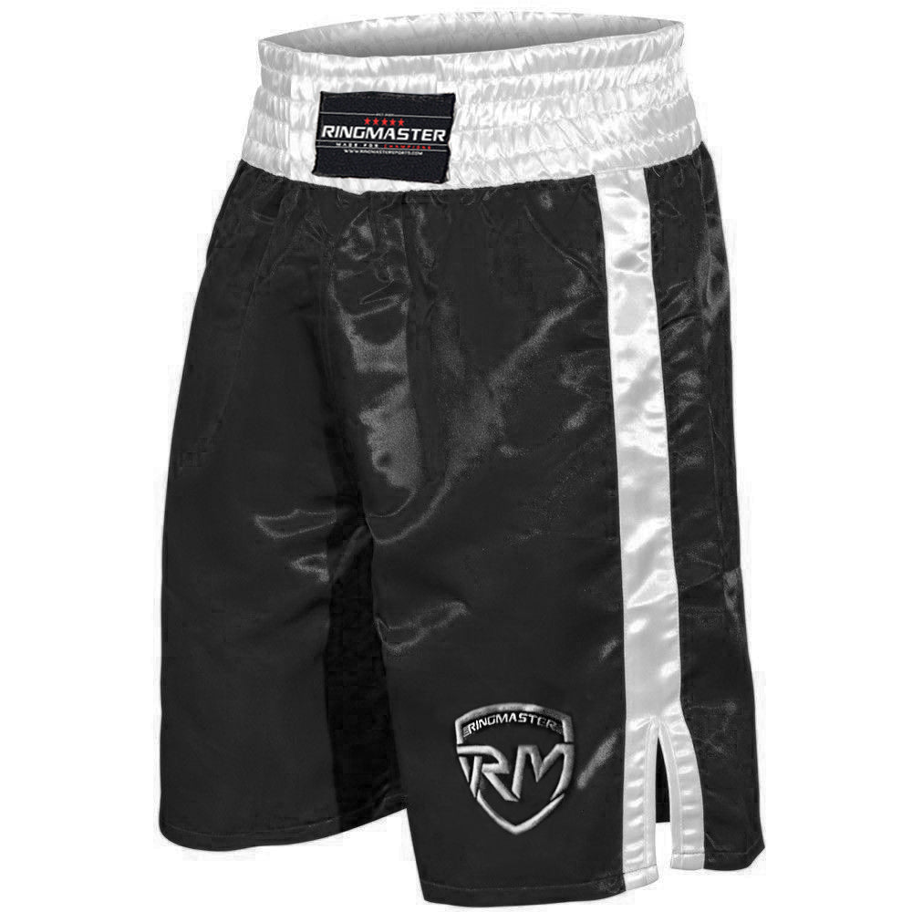 RingMaster Sports kids boxing shorts in black