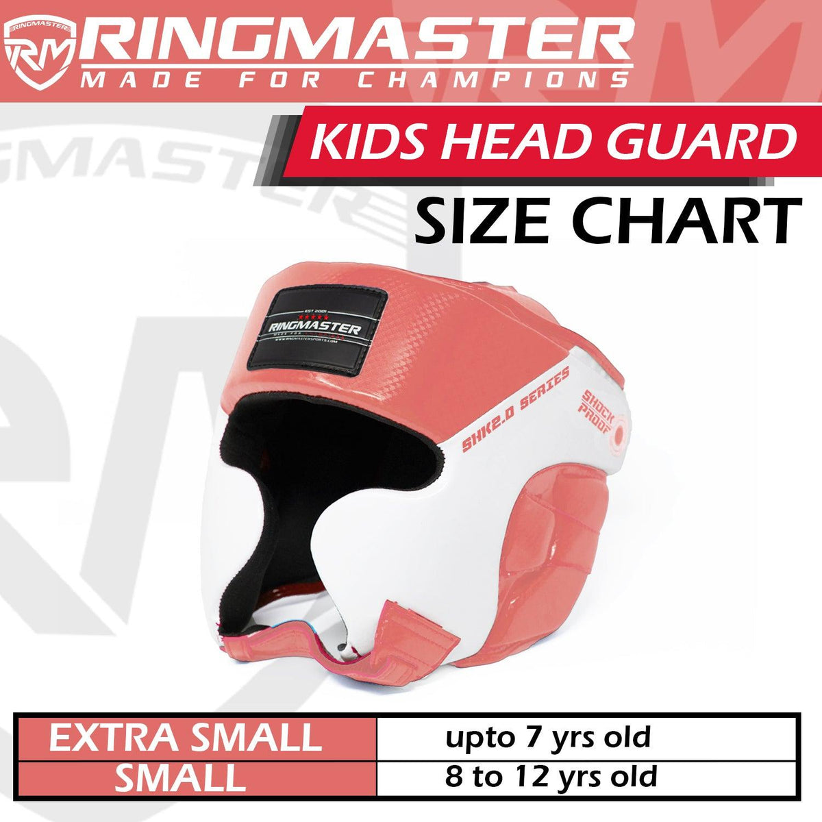 RingMaster Sports pink and white kids boxing head guard for training