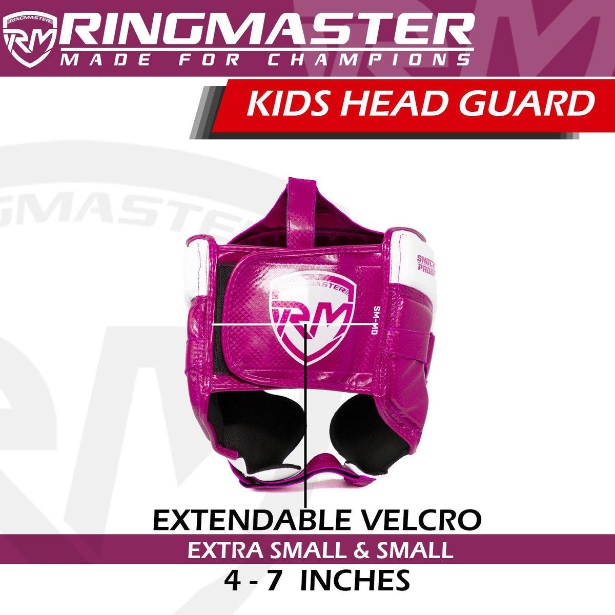 RingMaster Sports purple and white kids boxing head guard for training and sparring