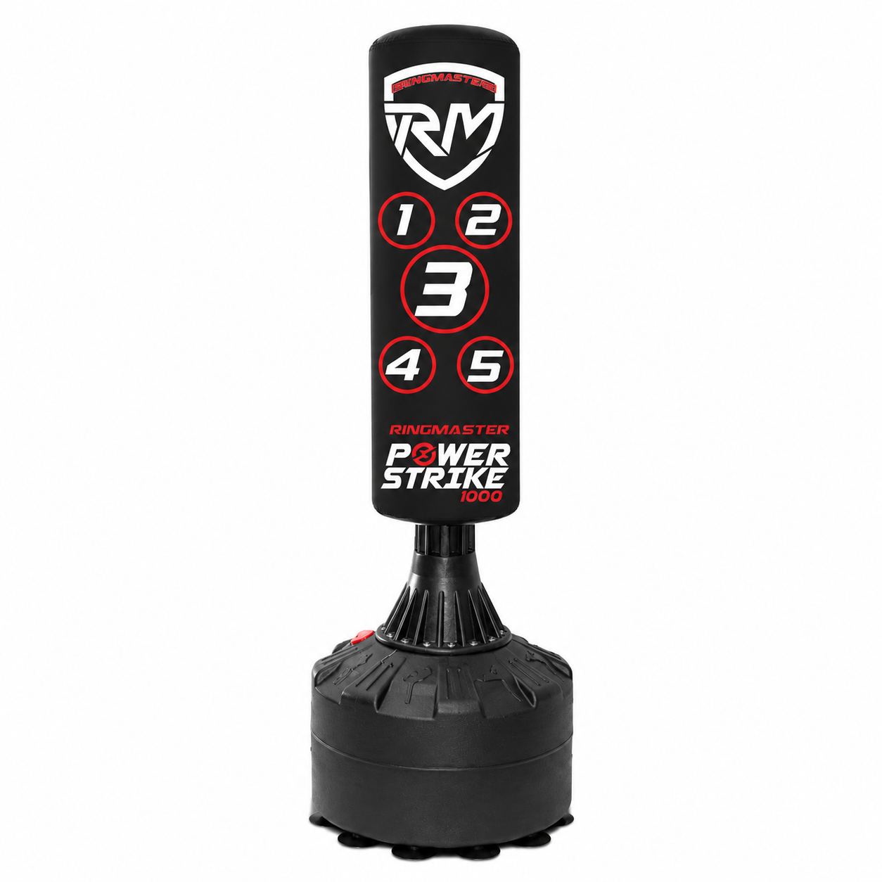 Ringmaster Power Strike 1000 stand alone punch bag with target zones and vacuum lock base for boxing, kickboxing and fitness training