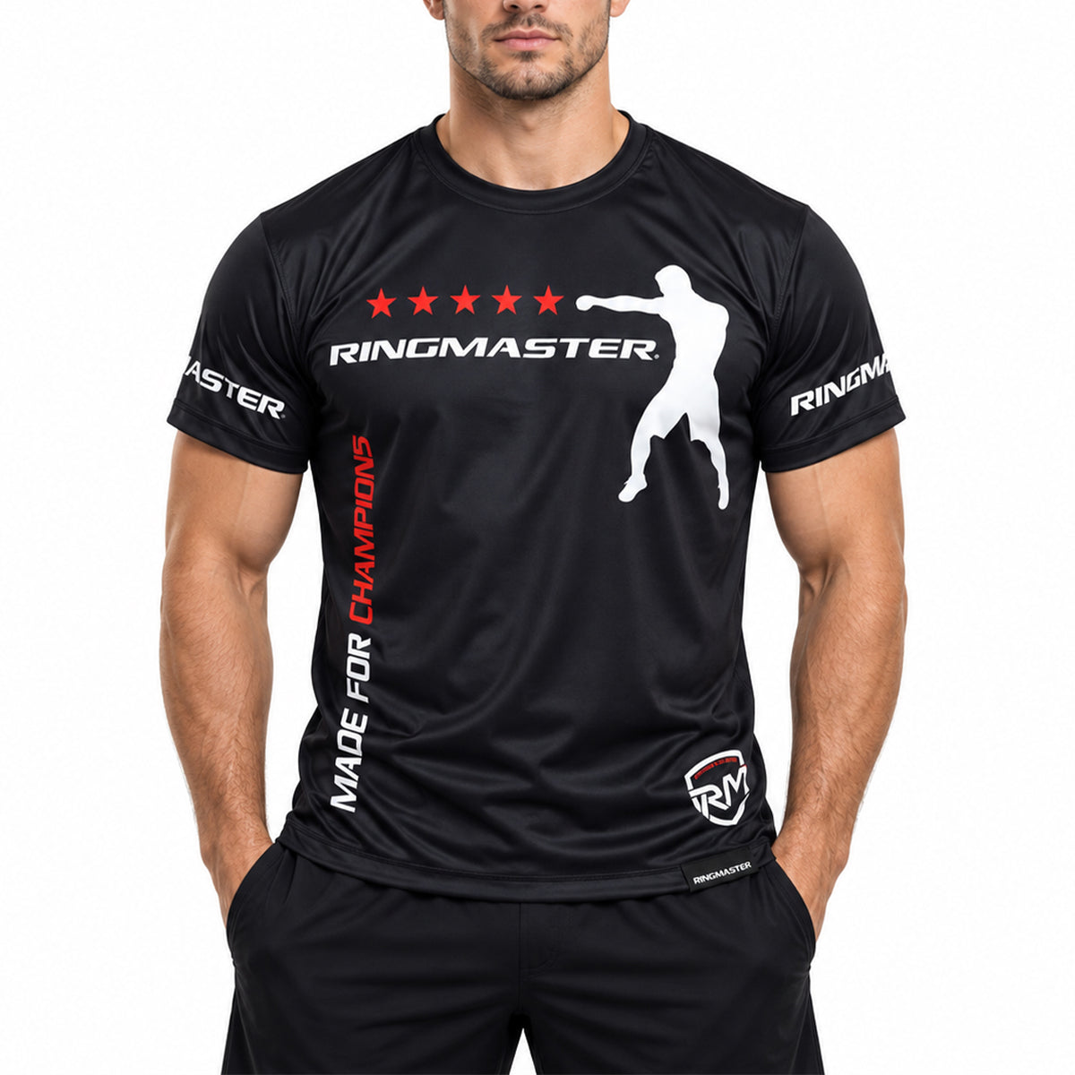 RingMaster Sports Boxing Shadow Champions T-Shirt worn for boxing training and shadow boxing