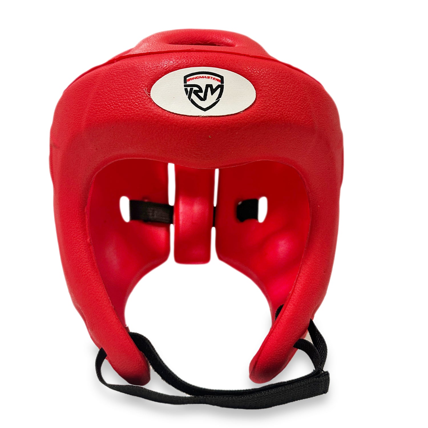 Red RingMaster Sports Open Face Martial Arts Headguard for Kickboxing and K1 training.