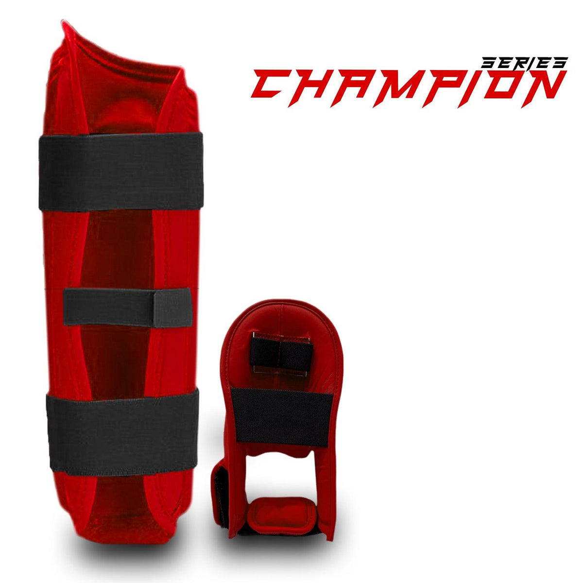 RingMaster Sports WKF Style synthetic leather shin instep guards