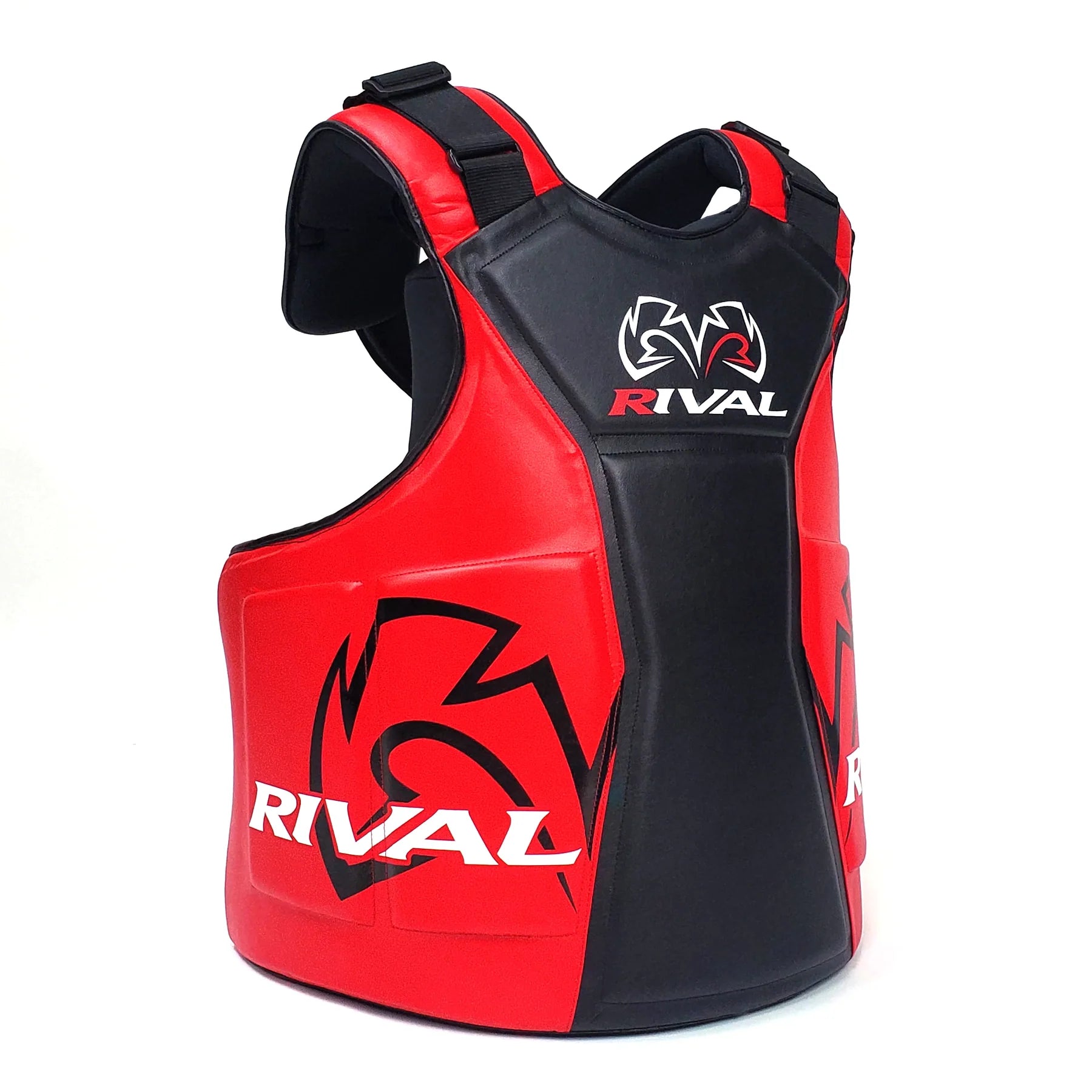 Angled view of the Rival Body Protector highlighting ergonomic padding and contour design.