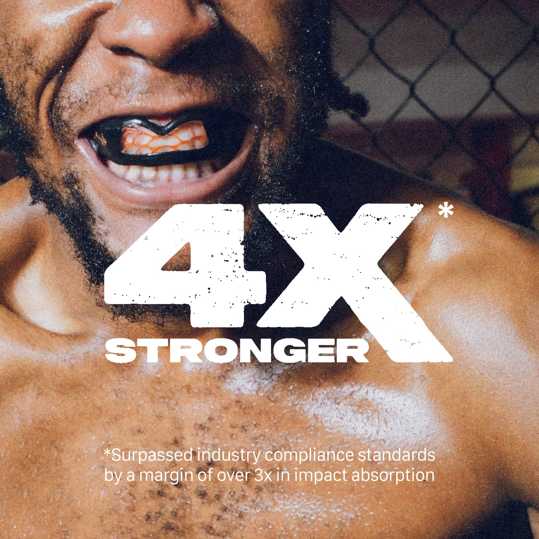 Athlete wearing SAFEJAWZ Nitro Mouthguard during boxing training for ultimate protection.