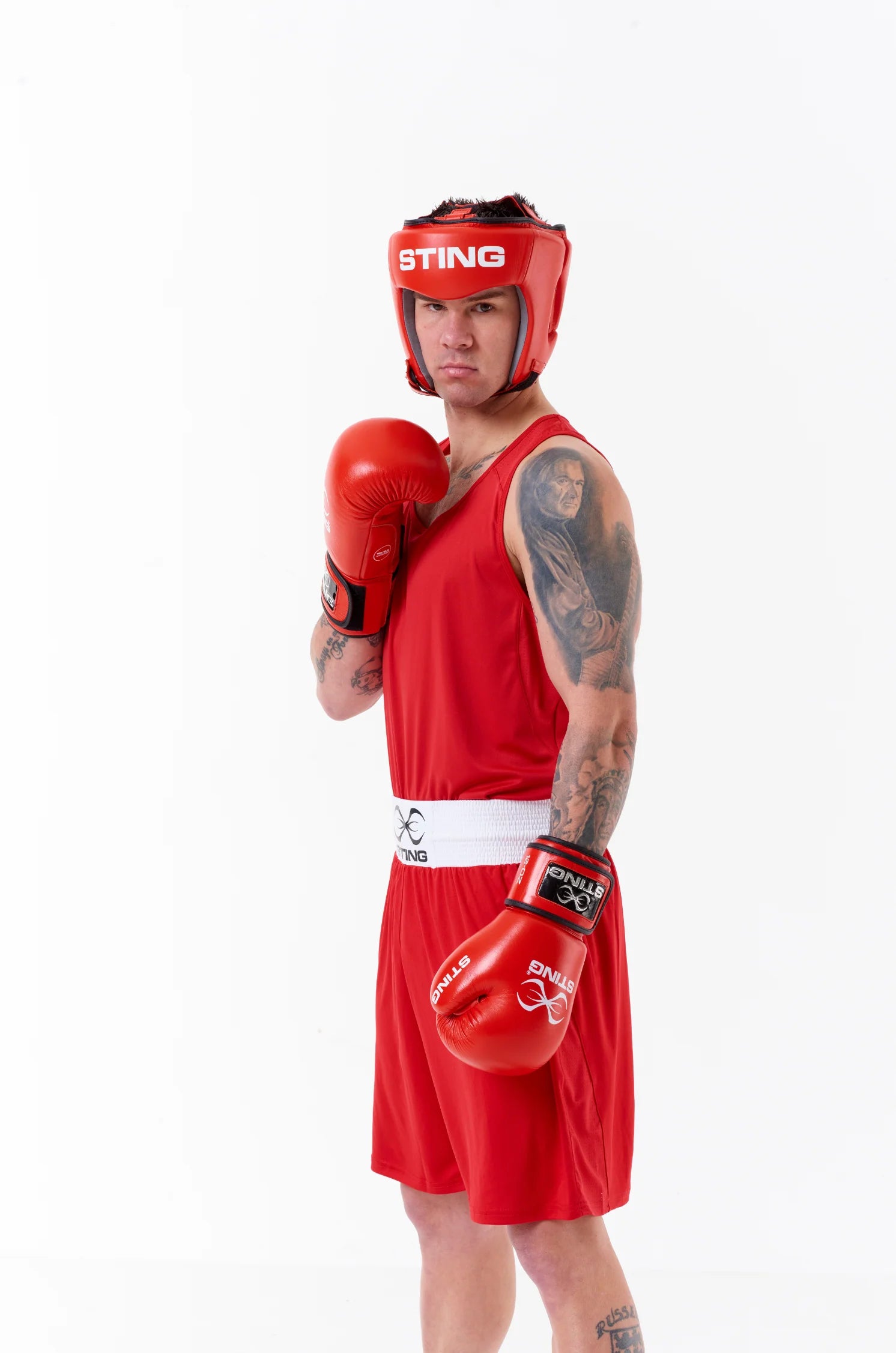 Sting Mettle singlet used as amateur boxing uniform with tailored fit.