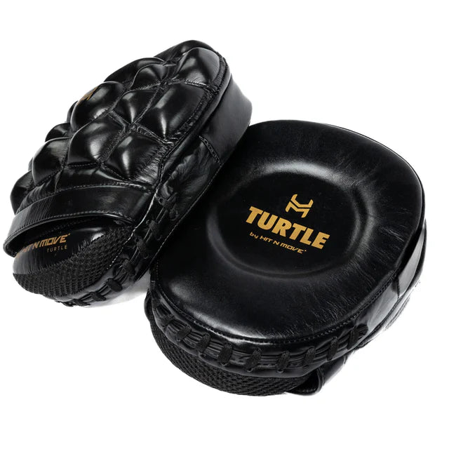 Turtle Mitt boxing focus mitts showing raised dorsal shell for body shots