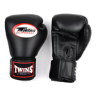 Twins Special BGVL4 Black boxing gloves handmade in Thailand with premium Thai leather for Muay Thai and sparring.