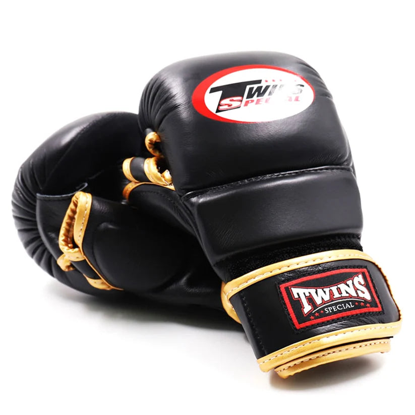 Wrist support and high-density padding close-up on Twins Special GGL14 MMA gloves