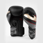 Venum Elite Evo boxing gloves with wide Velcro strap and long cuff for wrist support and stability