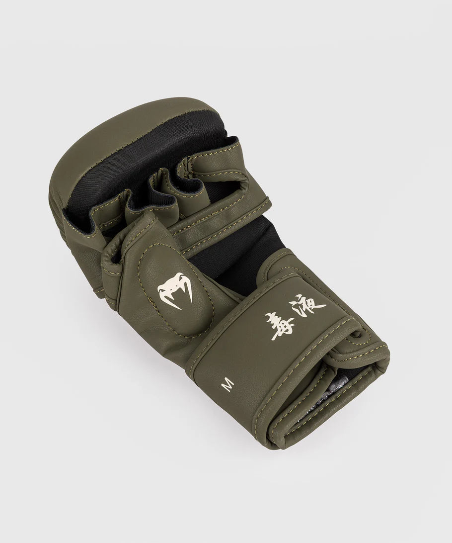 Venum MMA gloves hook and loop wrist strap support close up