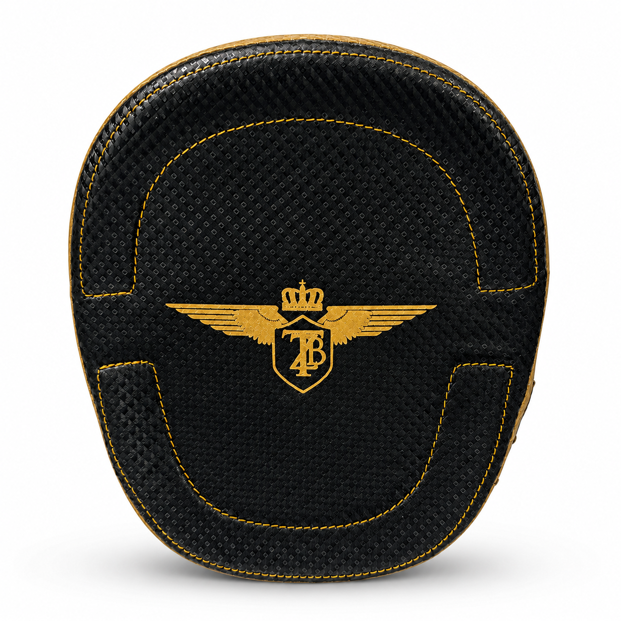 Zander x RingMaster Cobra X2 Focus Pads Black Gold front view showing compact boxing pad design