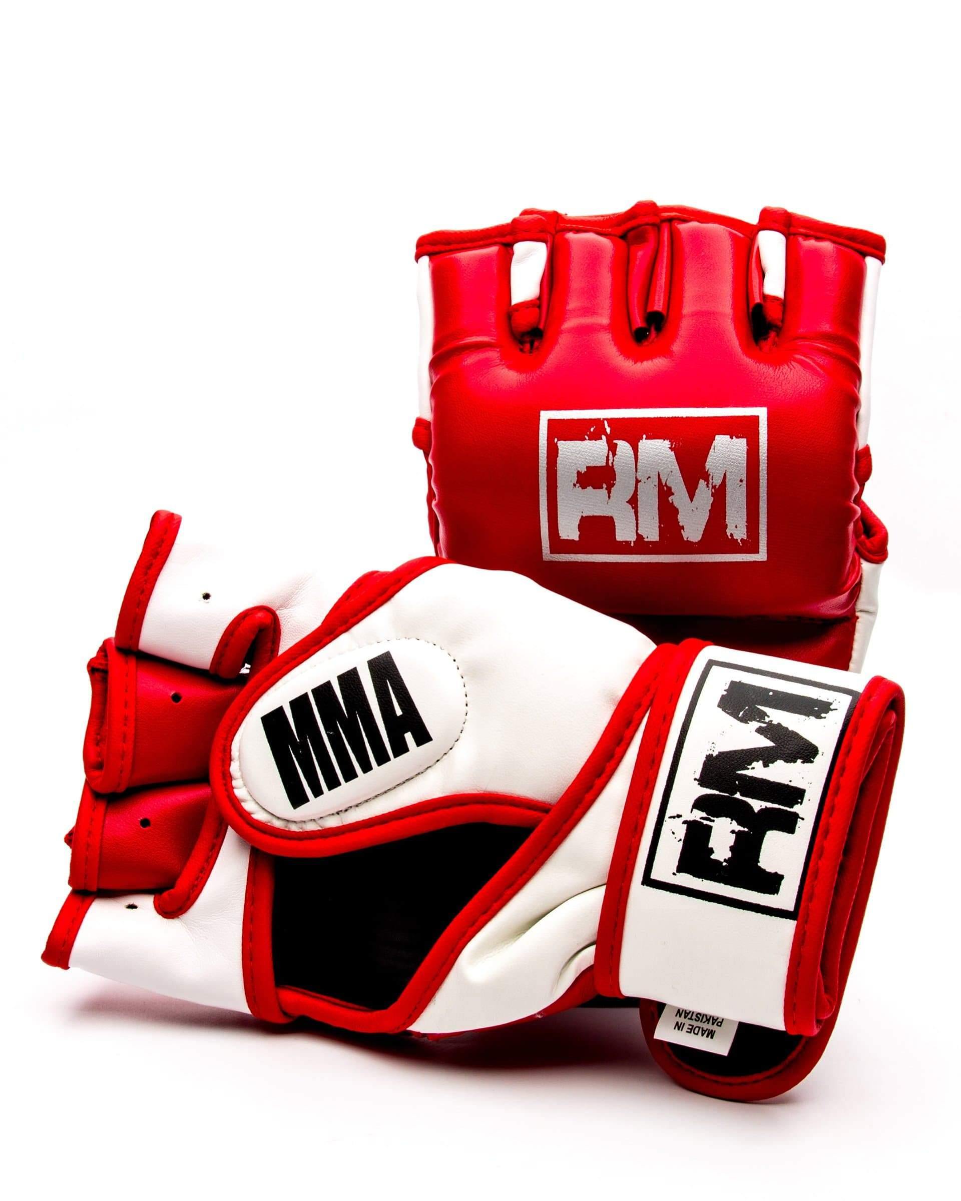 RingMaster Sports MMA Gloves Synthetic Leather Red and White image 3