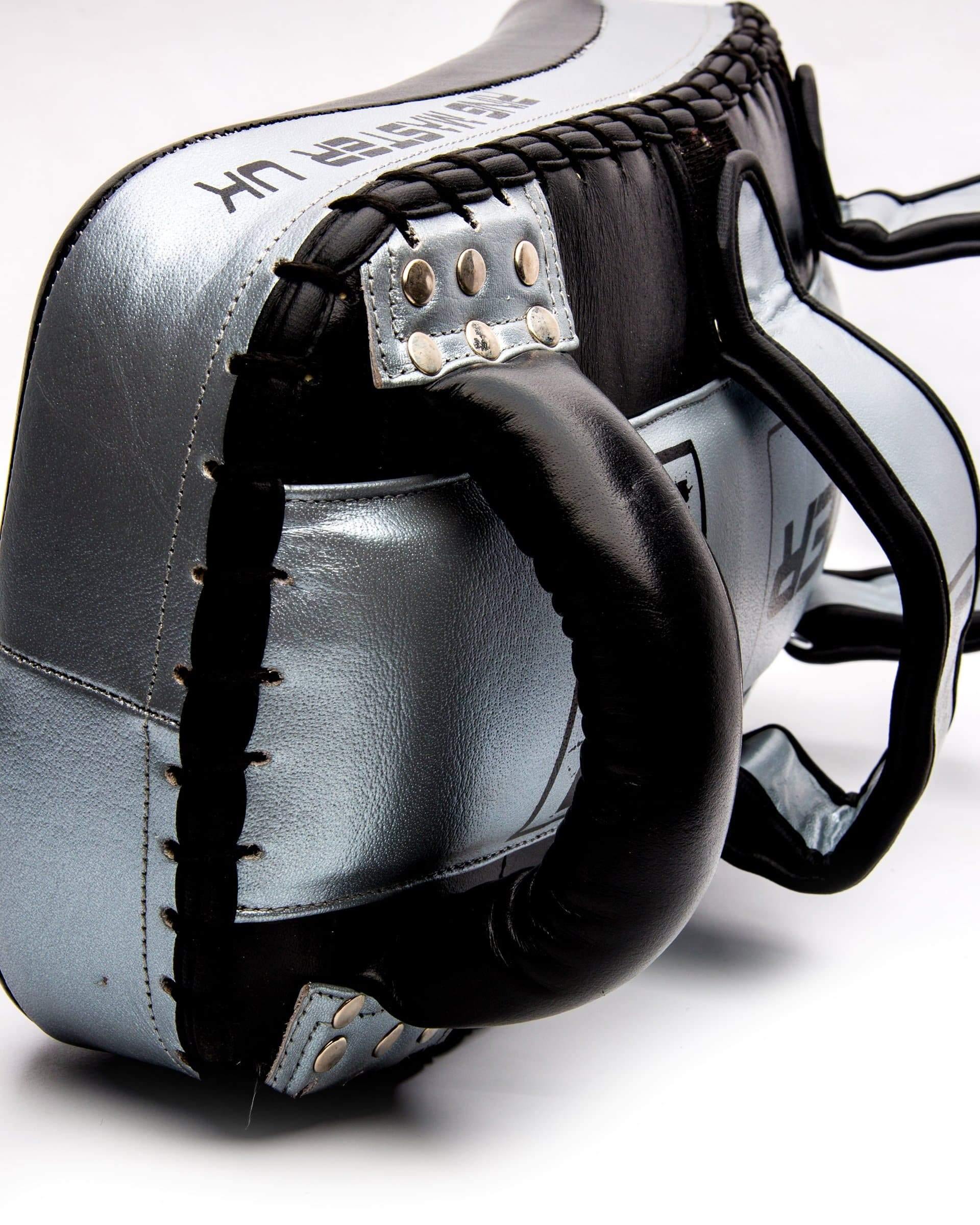 RingMaster Sports One Size Arm Pads Genuine Leather Blue and White (Single Item) image 5