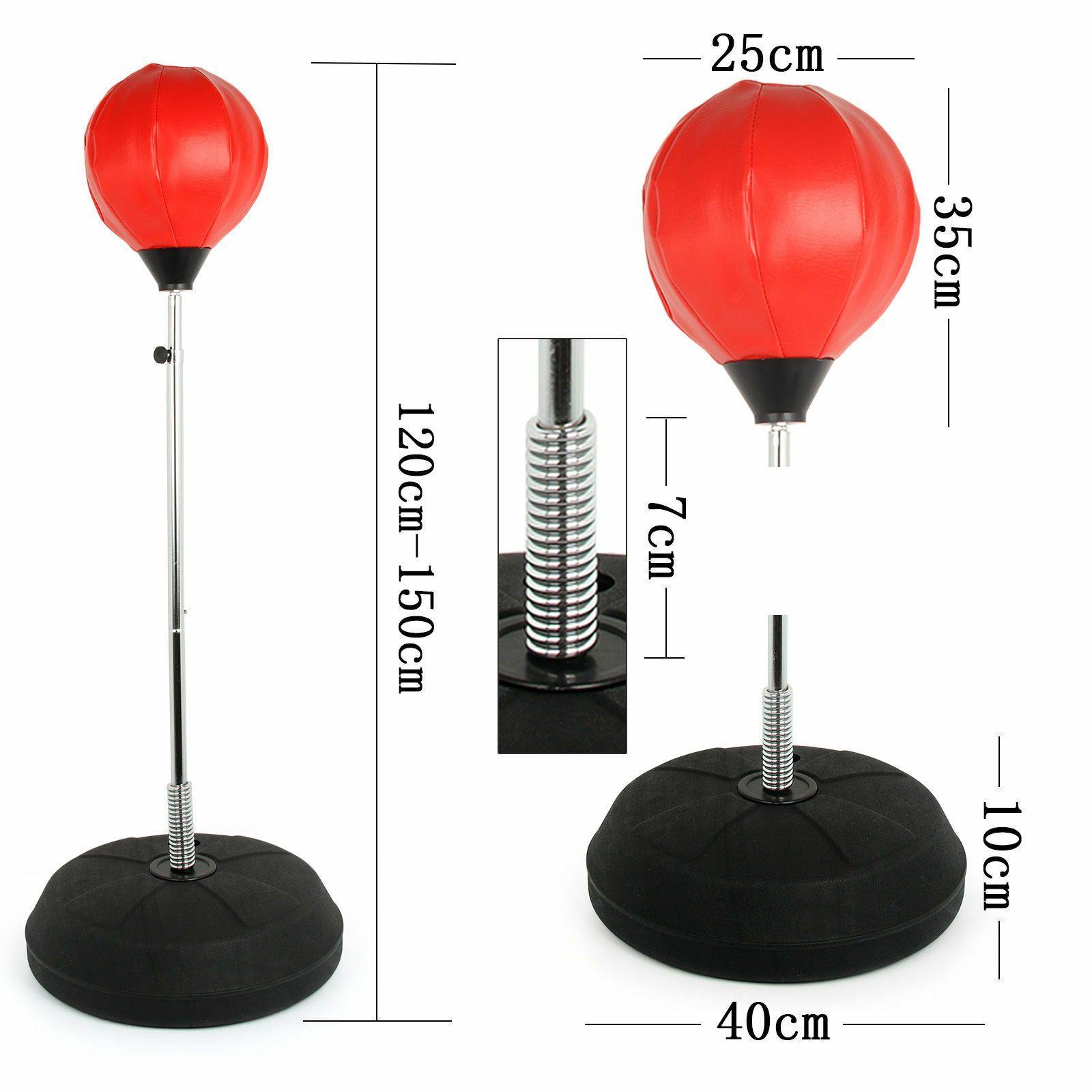 STANDING ADJUSTABLE PUNCH BAG BALL SET INCLUDES RINGMASTER SPORTS GLOVES MITTS BOXING UK NEW - RingMaster Sports