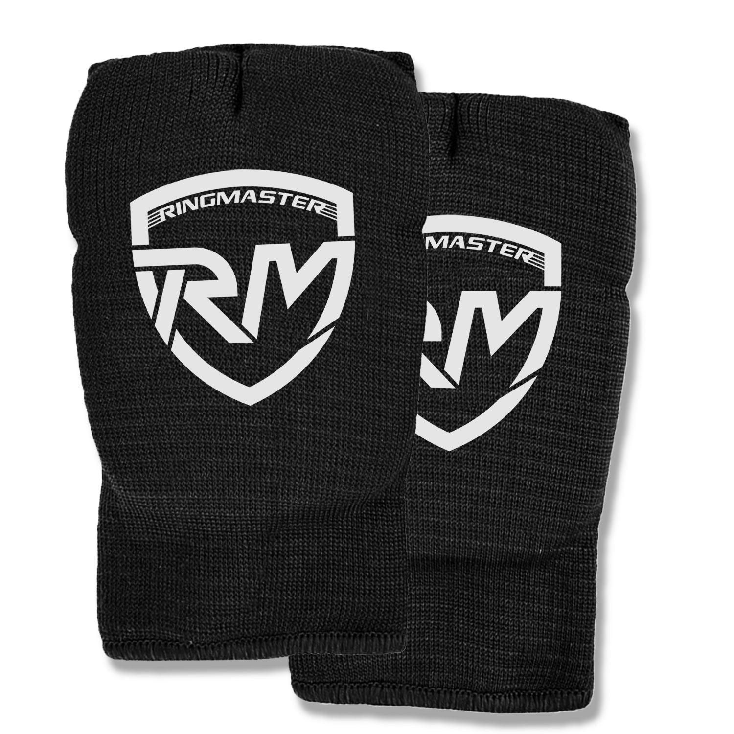 RingMaster Sports Slip on Elastic Hand Pads Mitts Black - RingMaster Sports