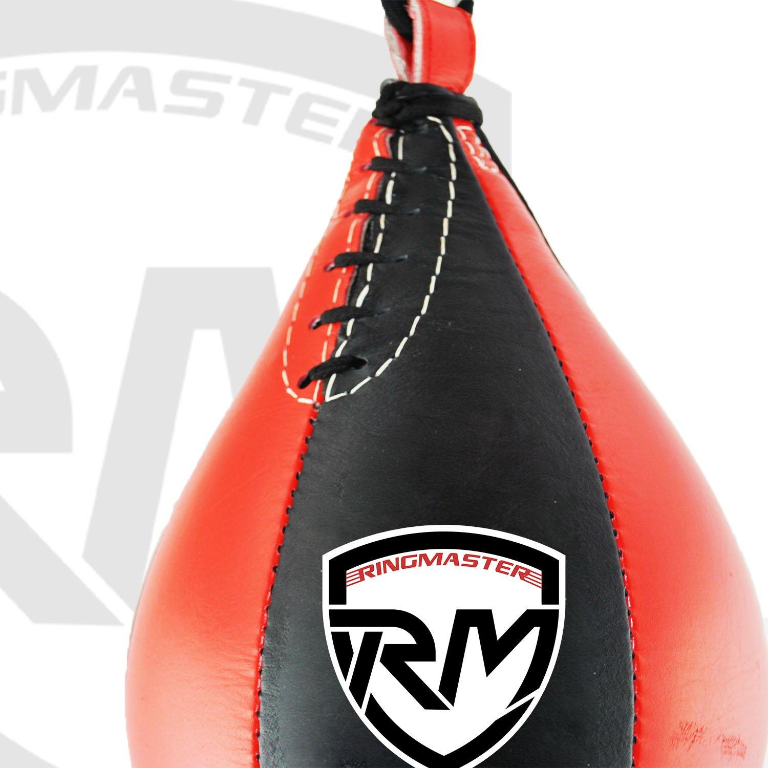 RingMaster Sports Speed Ball Genuine Leather Red/Black - RingMaster Sports