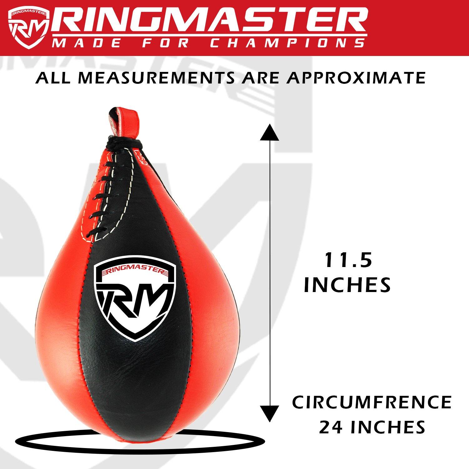 RingMaster Sports Speed Ball Genuine Leather Red/Black - RingMaster Sports