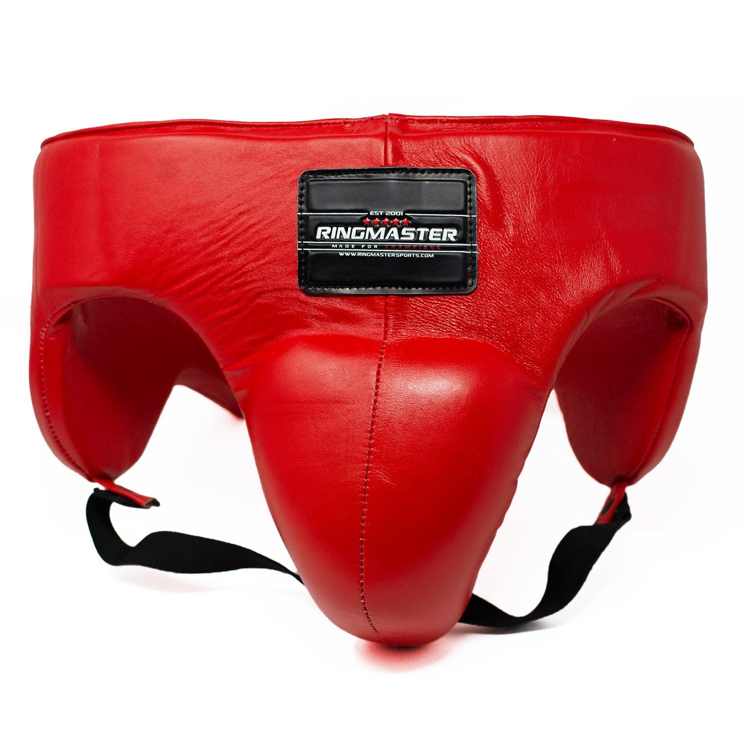 RingMaster Sports Pro 3.0 Groin Guard Genuine Leather Red