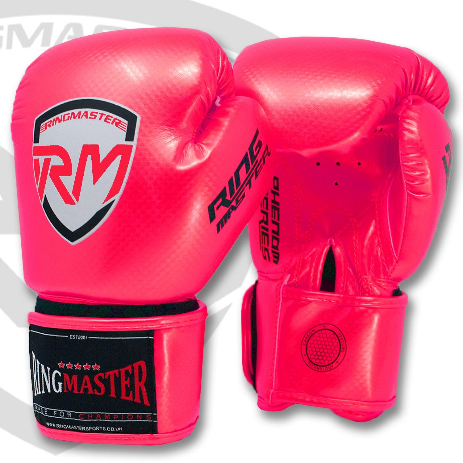 RingMaster Sports - Phenom Kids Boxing Gloves CarbonTech Bright Pink - RingMaster Sports