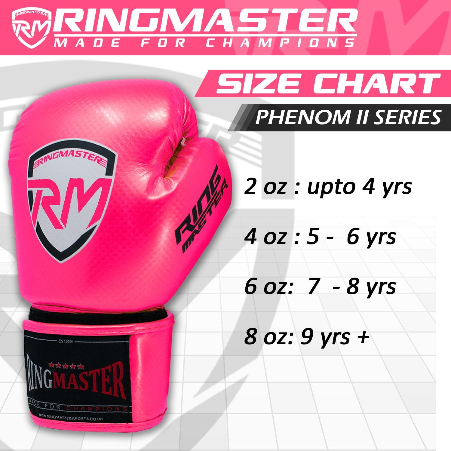 RingMaster Sports - Phenom Kids Boxing Gloves CarbonTech Bright Pink - RingMaster Sports