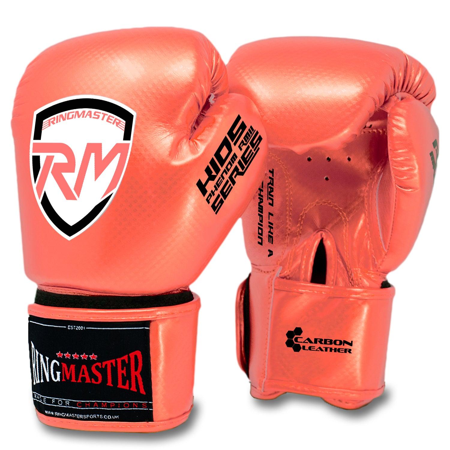 RingMaster Sports - Phenom Kids Boxing Gloves CarbonTech Pink - RINGMASTER SPORTS - Made For Champions