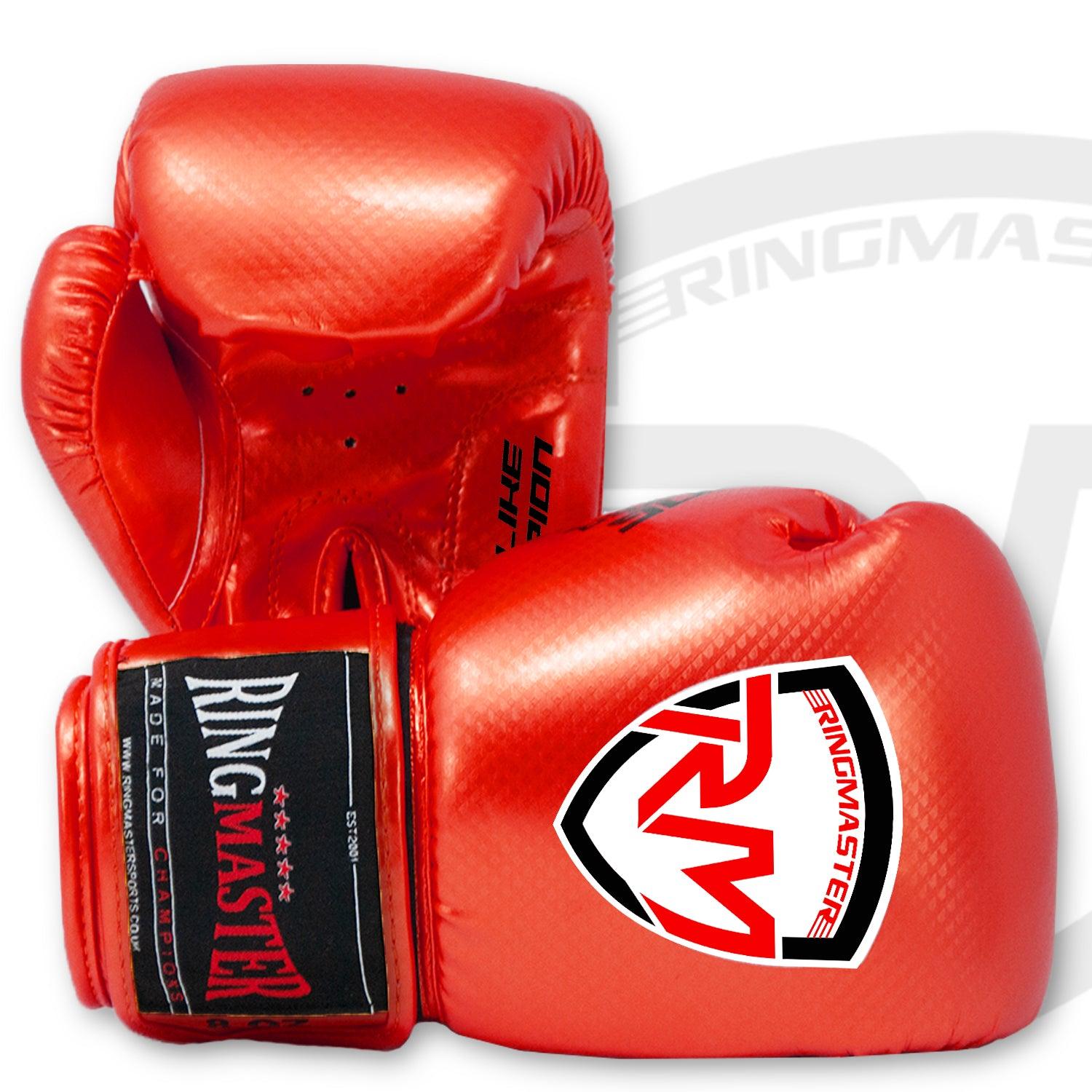 RingMaster Sports - Phenom Kids Boxing Gloves CarbonTech Red - RINGMASTER SPORTS - Made For Champions