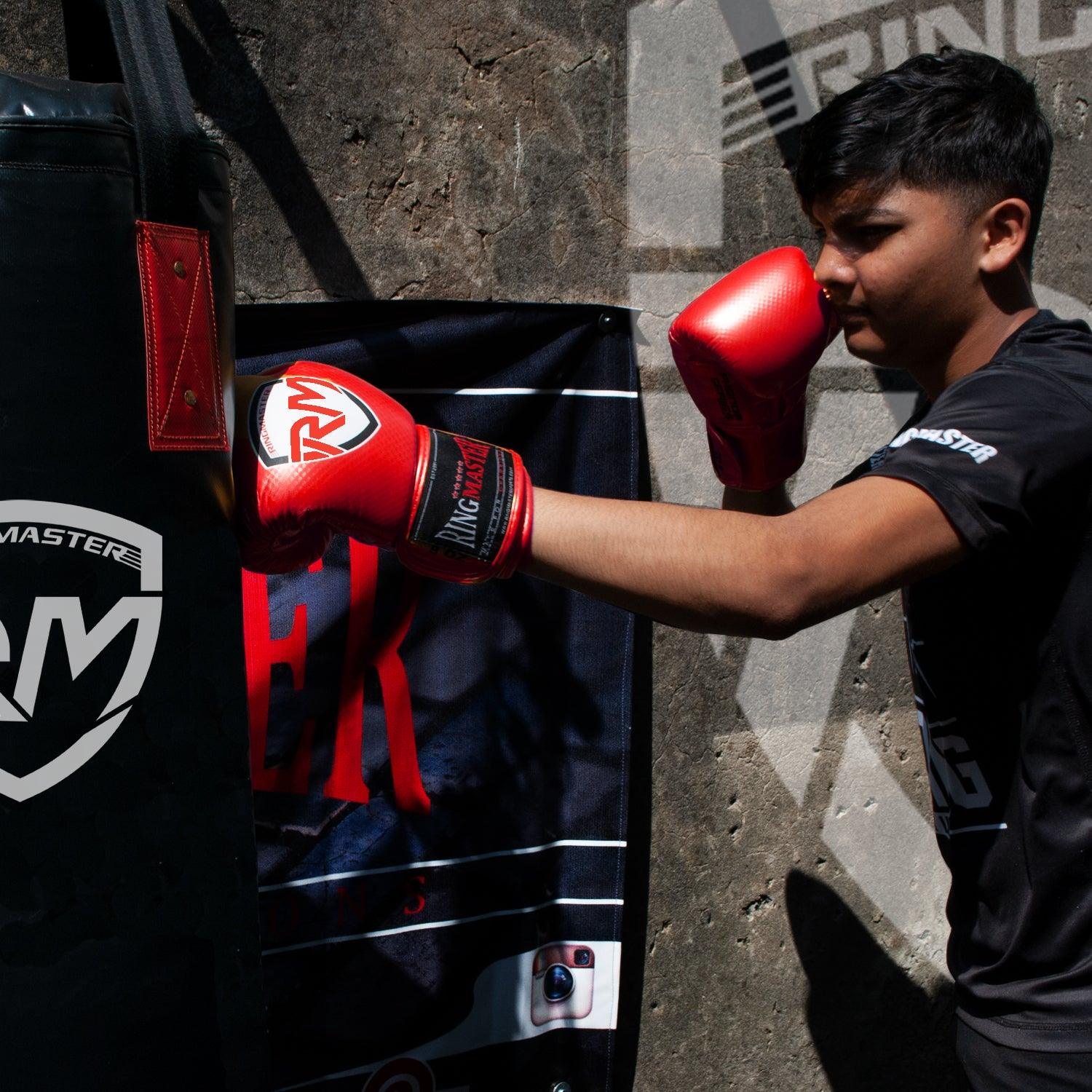 RingMaster Sports - Phenom Kids Boxing Gloves CarbonTech Red - RINGMASTER SPORTS - Made For Champions