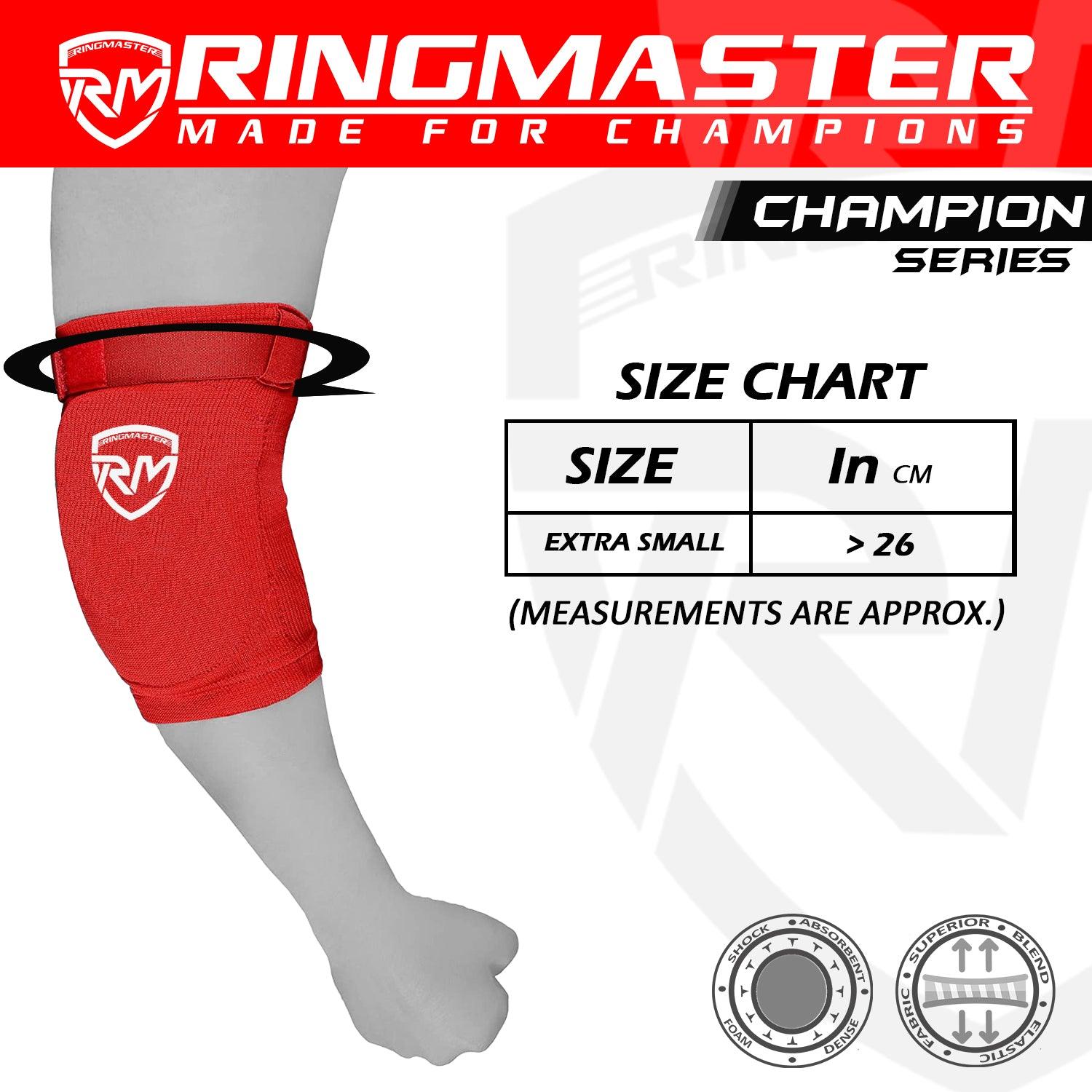 RingMaster Sports Kids Elbow Pads Champion Series Red - RINGMASTER SPORTS - Made For Champions