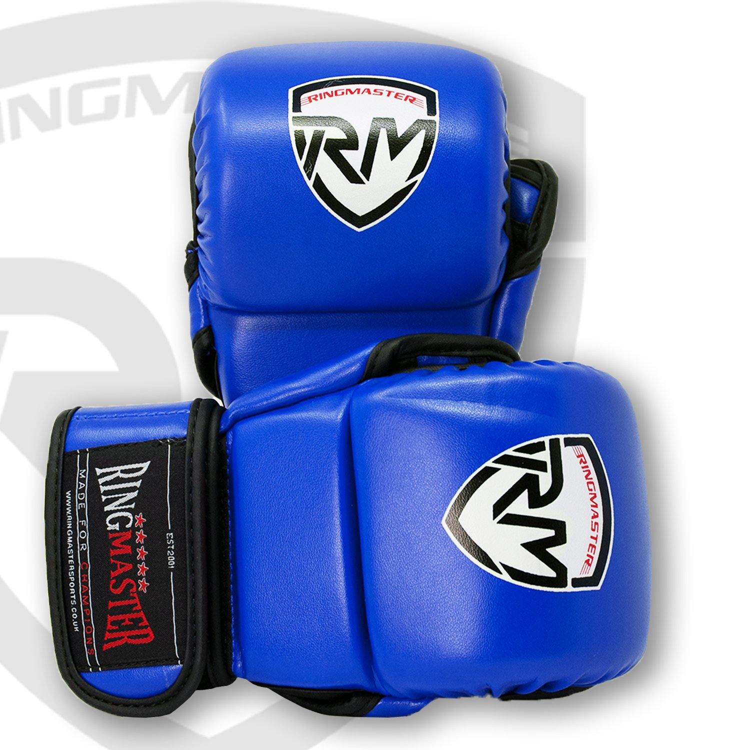 RingMaster Sports Warrior Series MMA Gloves 8oz Blue - RingMaster Sports