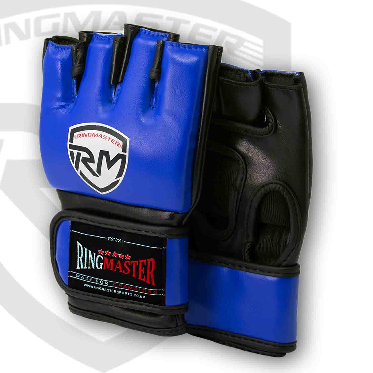 RingMaster Sports Warrior Series MMA Gloves 5oz Blue - RingMaster Sports
