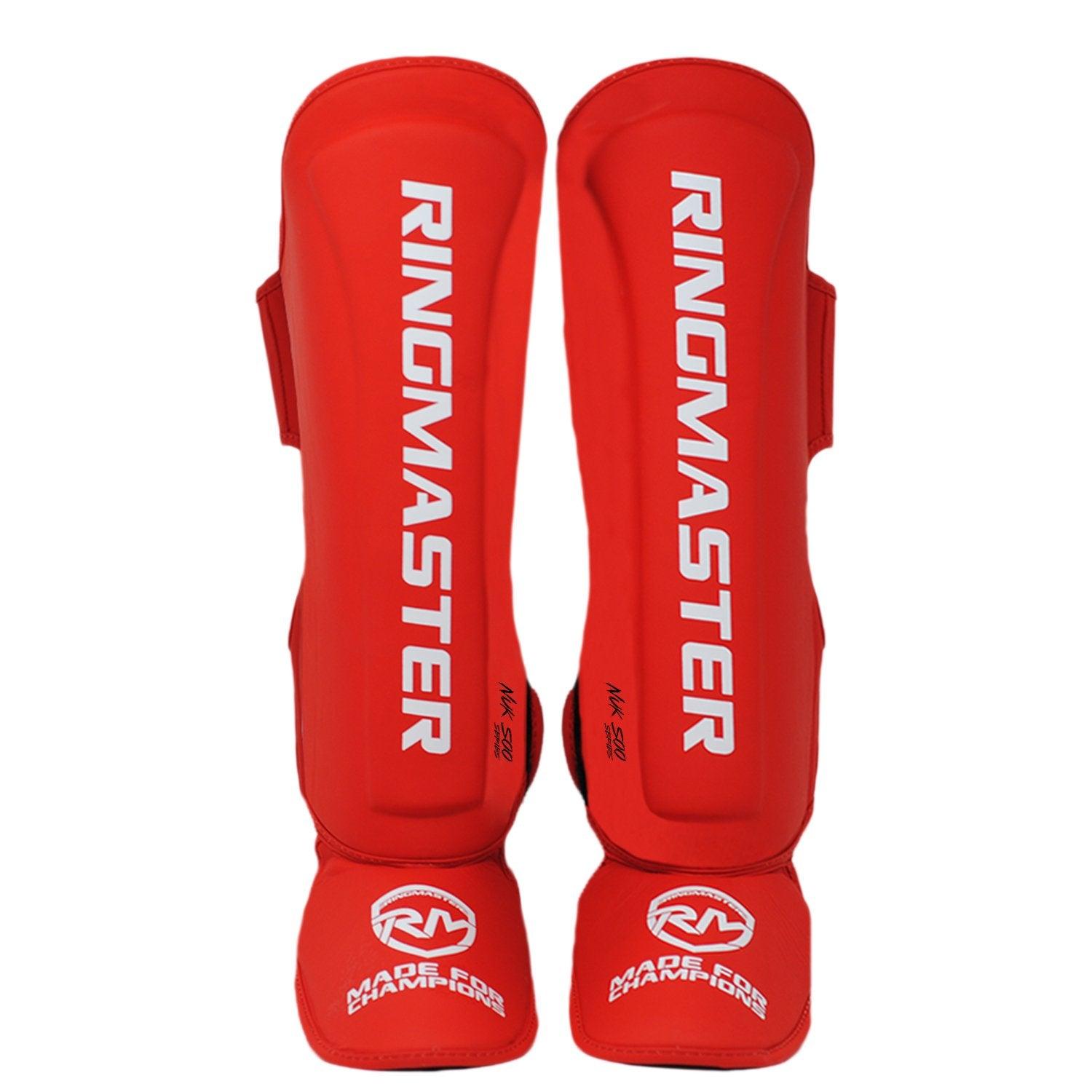 RingMaster Kids Shin Instep Guard Nuk Soo Series Red - RingMaster Sports