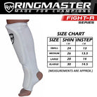 RingMaster Sports Slip-on Elastic Shin & Instep Guards White - RINGMASTER SPORTS - Made For Champions