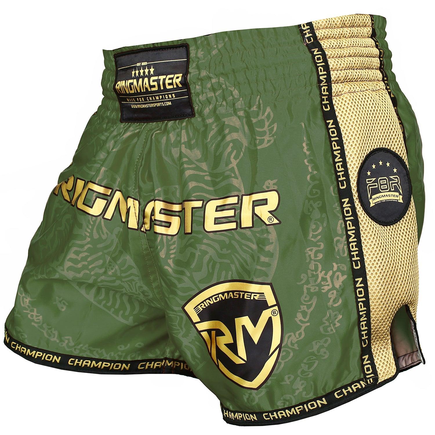 RingMaster Sports Kids Thai / Kickboxing Shorts F8R Series Green - RINGMASTER SPORTS - Made For Champions