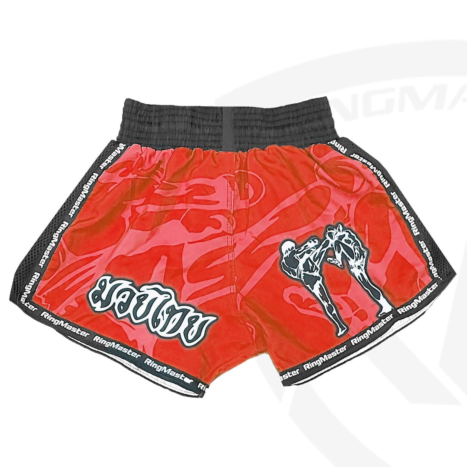 RingMaster Sports Warrior Kids Thai / Kickboxing Shorts Red - RingMaster Sports