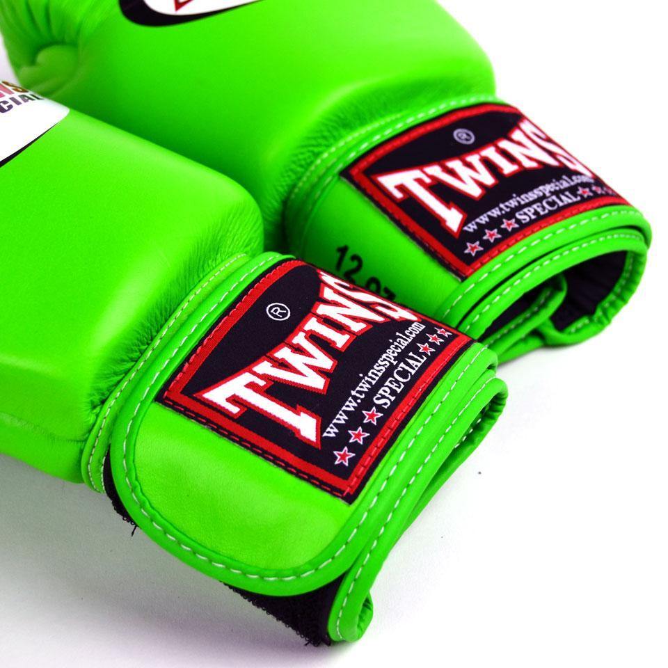 BGVL3 Twins Lime Green Velcro Boxing Gloves - RingMaster Sports