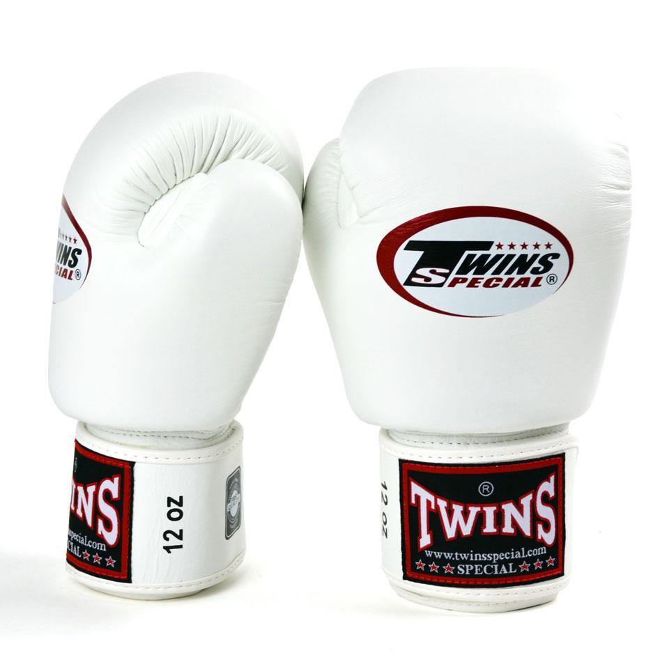 BGVL3 Twins White Velcro Boxing Gloves 10oz - RingMaster Sports