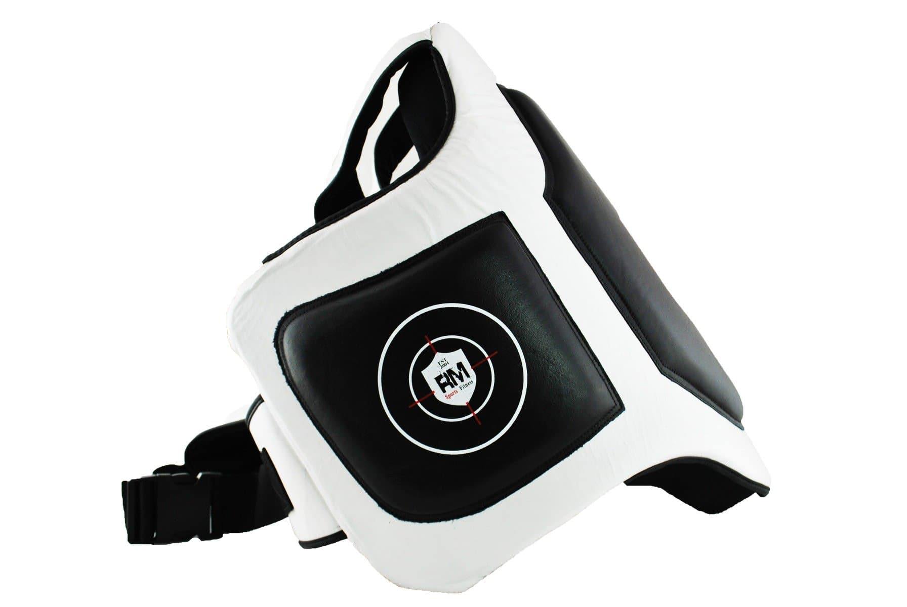 RingMaster Sports One Size Body Protectors Genuine Leather White and Black Image 4