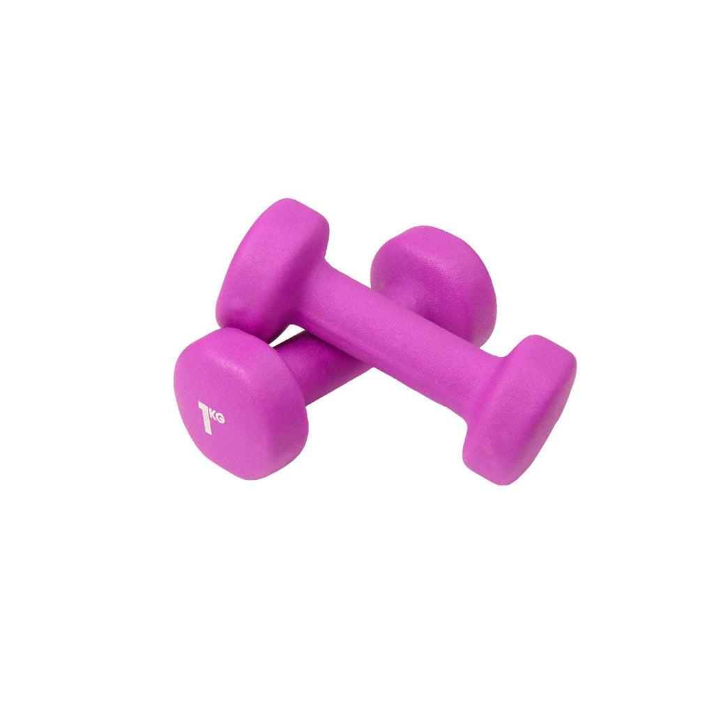 1kg Neoprene Dumbbells - Purple (Pair) - RINGMASTER SPORTS - Made For Champions