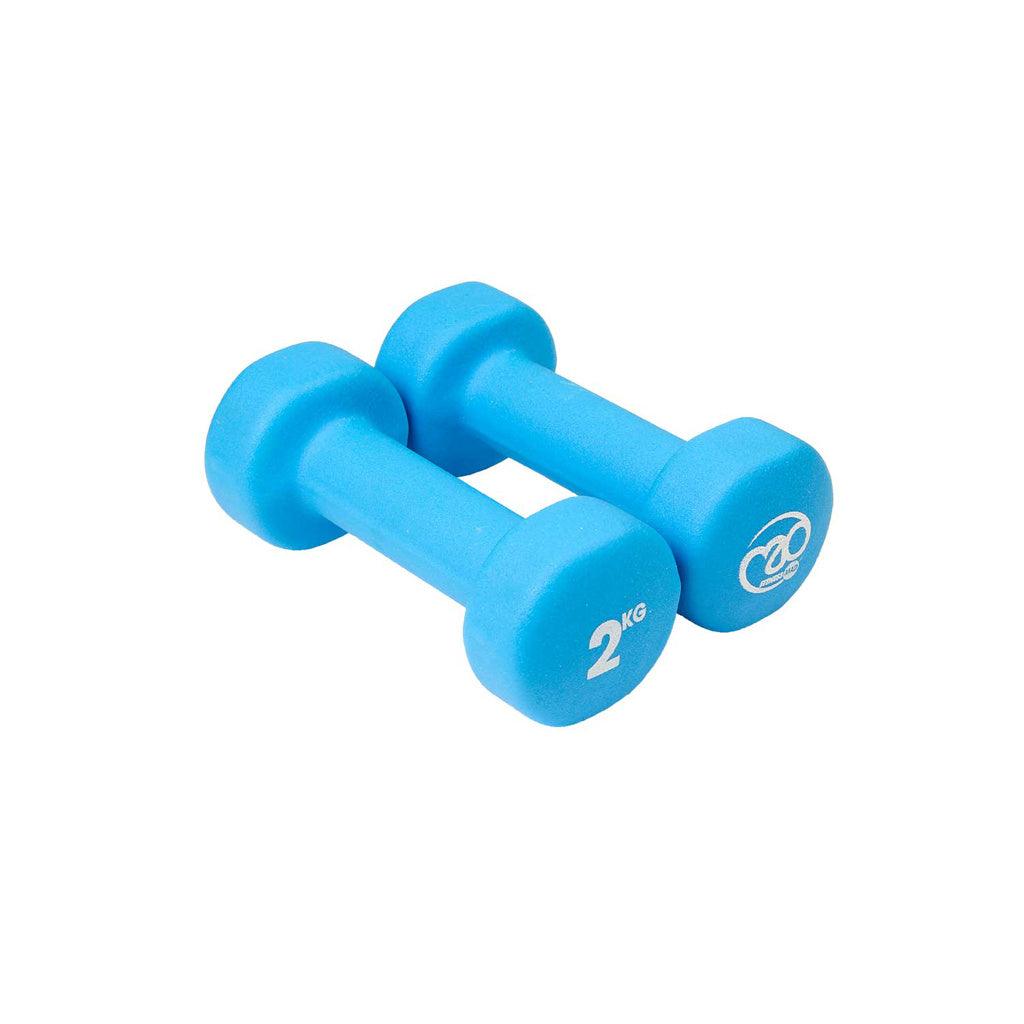 2kg Neoprene Dumbbells - Blue (Pair) - RINGMASTER SPORTS - Made For Champions